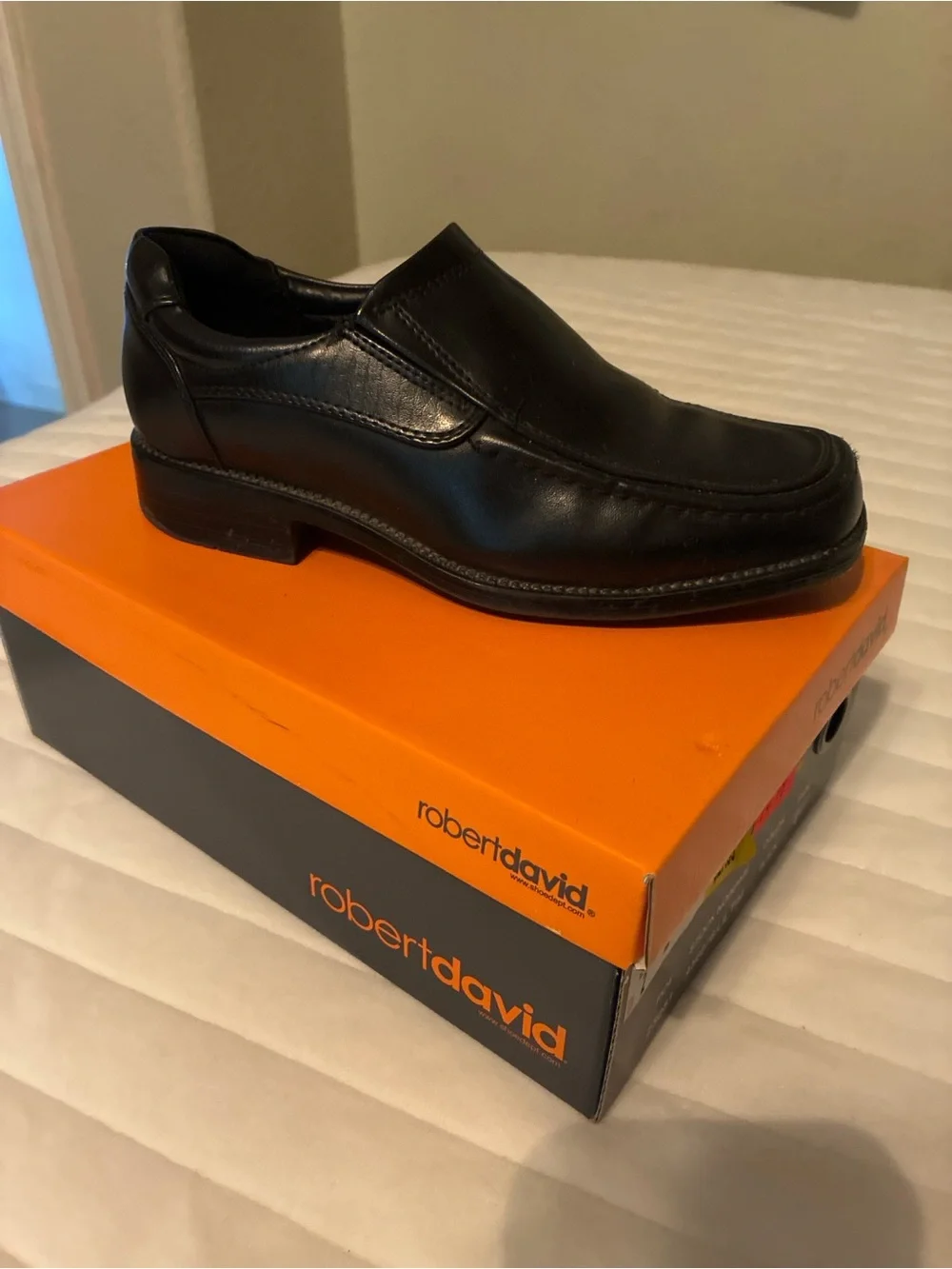 Robert David Kids Black Slip-On Dress Shoes